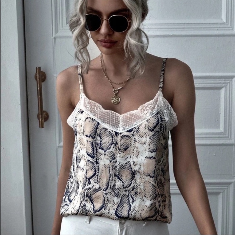 COPY - Adorable Snakeskin Print Cami Top!